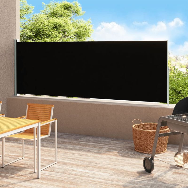 Casa si Gradina - Gradina si terasa - Umbrele si pavilioane - Umbrele - Copertina laterala retractabila de terasa, negru, 180x500 cm - Infinity.ro