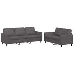 Casa si Gradina - Mobilier - Seturi de mobilier - Seturi living - Set de canapele cu perne, 2 piese, gri, piele ecologica - Infinity.ro