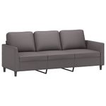 Casa si Gradina - Mobilier - Seturi de mobilier - Seturi living - Set de canapele cu perne, 2 piese, gri, piele ecologica - Infinity.ro