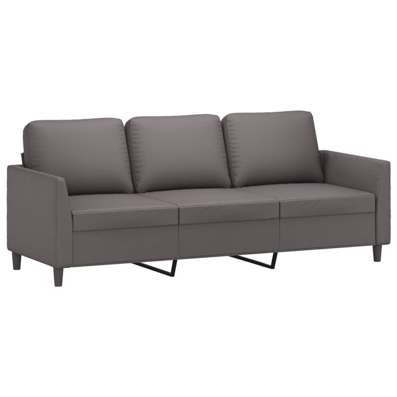 Casa si Gradina - Mobilier - Seturi de mobilier - Seturi living - Set de canapele cu perne, 2 piese, gri, piele ecologica - Infinity.ro