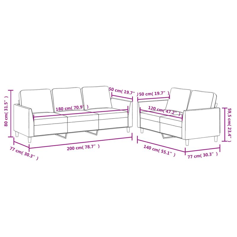 Casa si Gradina - Mobilier - Seturi de mobilier - Seturi living - Set de canapele cu perne, 2 piese, gri, piele ecologica - Infinity.ro