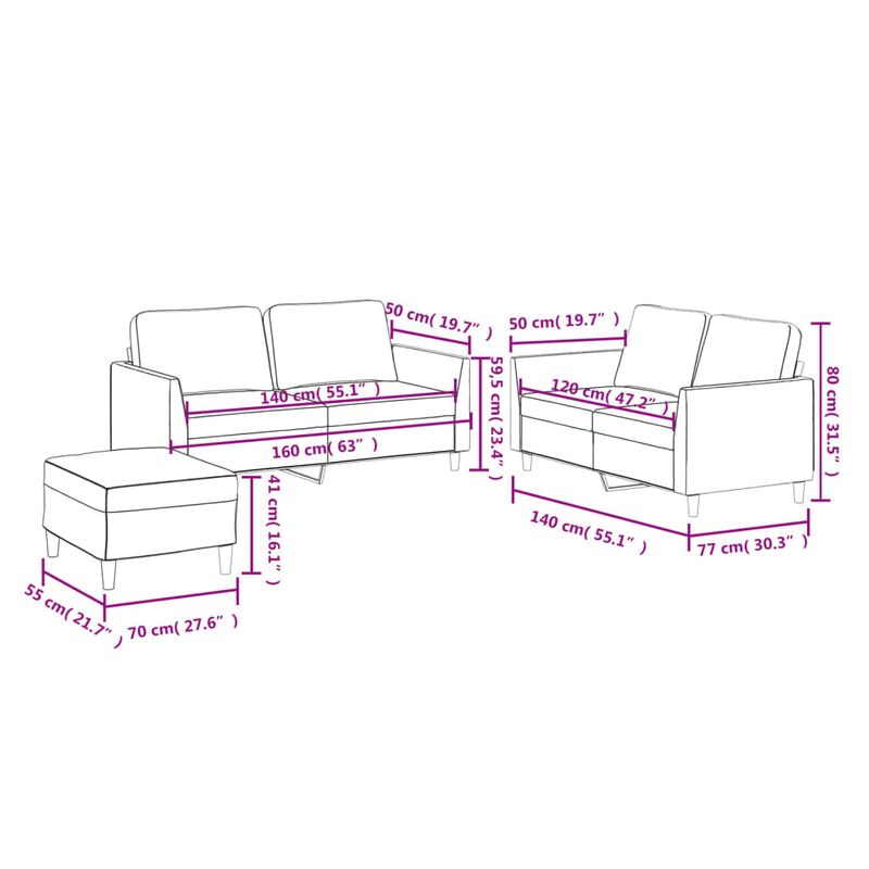 Casa si Gradina - Mobilier - Seturi de mobilier - Seturi living - Set de canapele cu perne, 3 piese, negru, piele ecologica - Infinity.ro