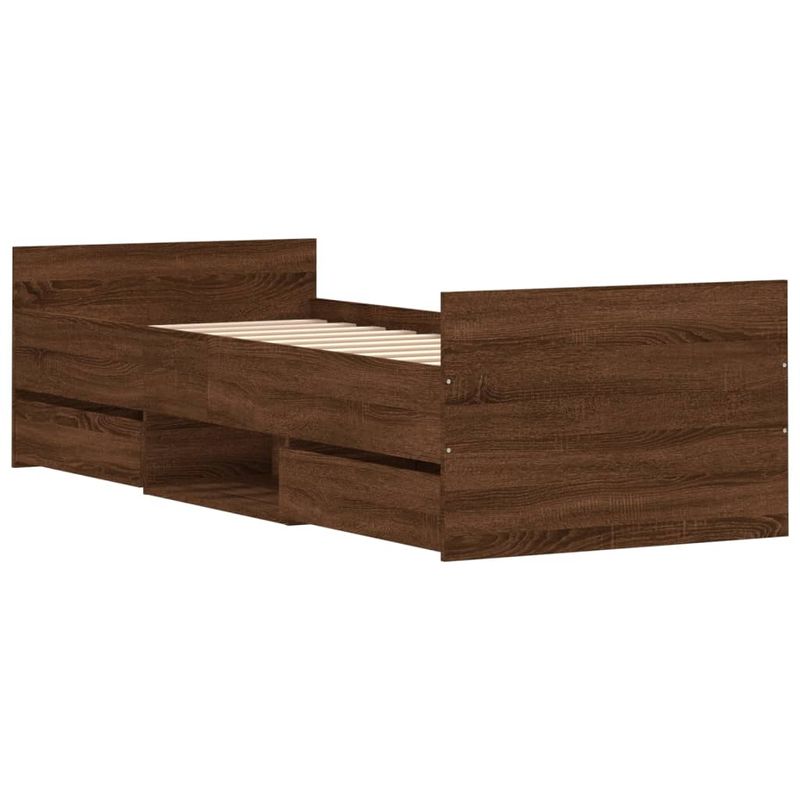 Casa si Gradina - Mobilier - Paturi si accesorii - Paturi - Cadru de pat cu tablie la cap/picioare, stejar maro, 75x190 cm - Infinity.ro