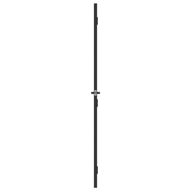Casa si Gradina - Constructii - Usi interior, exterior si garaj - Usi interior - Usa de interior negru 83x201,5 cm sticla securiz./aluminiu slim, negru și transparent și mat, model 4x2 grilaje - Infinity.ro