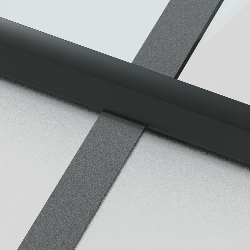 Casa si Gradina - Constructii - Usi interior, exterior si garaj - Usi interior - Usa de interior negru 83x201,5 cm sticla securiz./aluminiu slim, negru și transparent și mat, model 4x2 grilaje - Infinity.ro