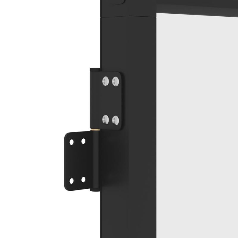 Casa si Gradina - Constructii - Usi interior, exterior si garaj - Usi interior - Usa de interior negru 83x201,5 cm sticla securiz./aluminiu slim, negru și transparent și mat, model 4x2 grilaje - Infinity.ro