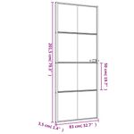 Casa si Gradina - Constructii - Usi interior, exterior si garaj - Usi interior - Usa de interior negru 83x201,5 cm sticla securiz./aluminiu slim, negru și transparent și mat, model 4x2 grilaje - Infinity.ro
