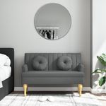 Casa si Gradina - Mobilier - Canapele si coltare - Banchete - Bancheta cu perne, gri inchis, 113x64,5x75,5 cm, textil - Infinity.ro