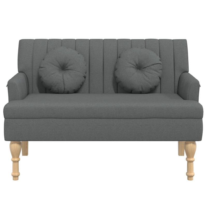 Casa si Gradina - Mobilier - Canapele si coltare - Banchete - Bancheta cu perne, gri inchis, 113x64,5x75,5 cm, textil - Infinity.ro