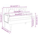 Casa si Gradina - Mobilier - Canapele si coltare - Banchete - Bancheta cu perne, gri inchis, 113x64,5x75,5 cm, textil - Infinity.ro