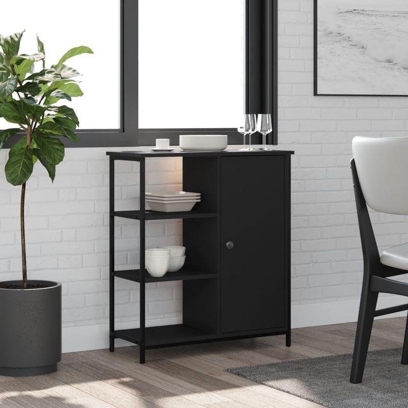 Casa si Gradina - Mobilier - Comode si corpuri - Comode - Servanta, negru, 70x30x80 cm, lemn prelucrat - Infinity.ro