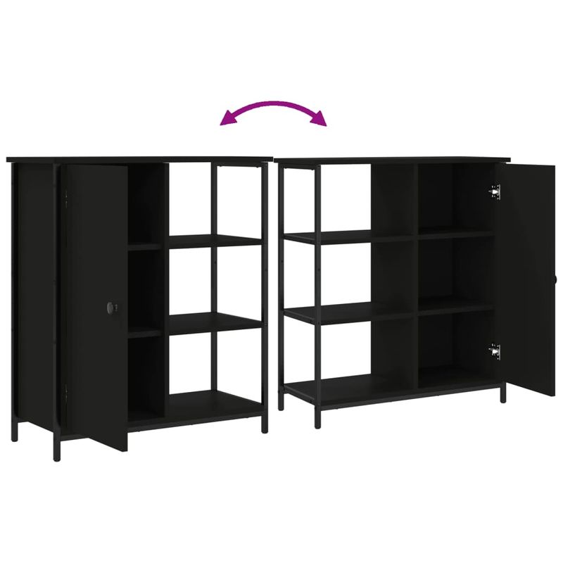 Casa si Gradina - Mobilier - Comode si corpuri - Comode - Servanta, negru, 70x30x80 cm, lemn prelucrat - Infinity.ro