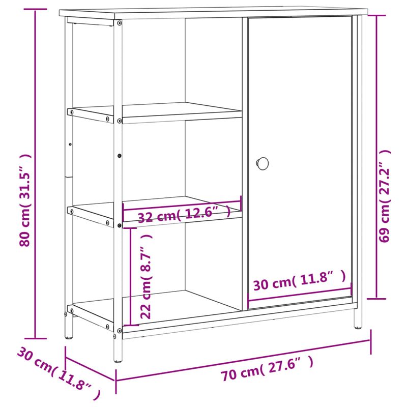 Casa si Gradina - Mobilier - Comode si corpuri - Comode - Servanta, negru, 70x30x80 cm, lemn prelucrat - Infinity.ro