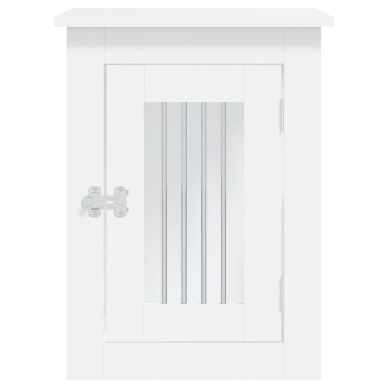 Petshop - Accesorii petshop - Culcusuri si custi - Custi interior si exterior - Mobilier tip lada pentru caini, alb, 45x62x59 cm lemn prelucrat - Infinity.ro