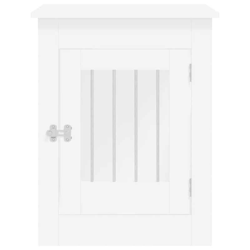 Petshop - Accesorii petshop - Culcusuri si custi - Custi interior si exterior - Lada pentru caini, alb, 55x80x68 cm, lemn compozit - Infinity.ro