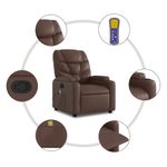 Ingrijire personala si Cosmetice - Sanatate si wellness - Articole wellness - Fotolii de masaj - Fotoliu de masaj rabatabil, maro, piele ecologica - Infinity.ro