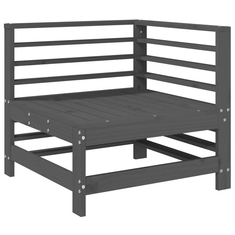 Casa si Gradina - Gradina si terasa - Mobilier exterior - Canapele si fotolii gradina - Canapea de colt de gradina, 2 buc., gri, lemn masiv de pin - Infinity.ro