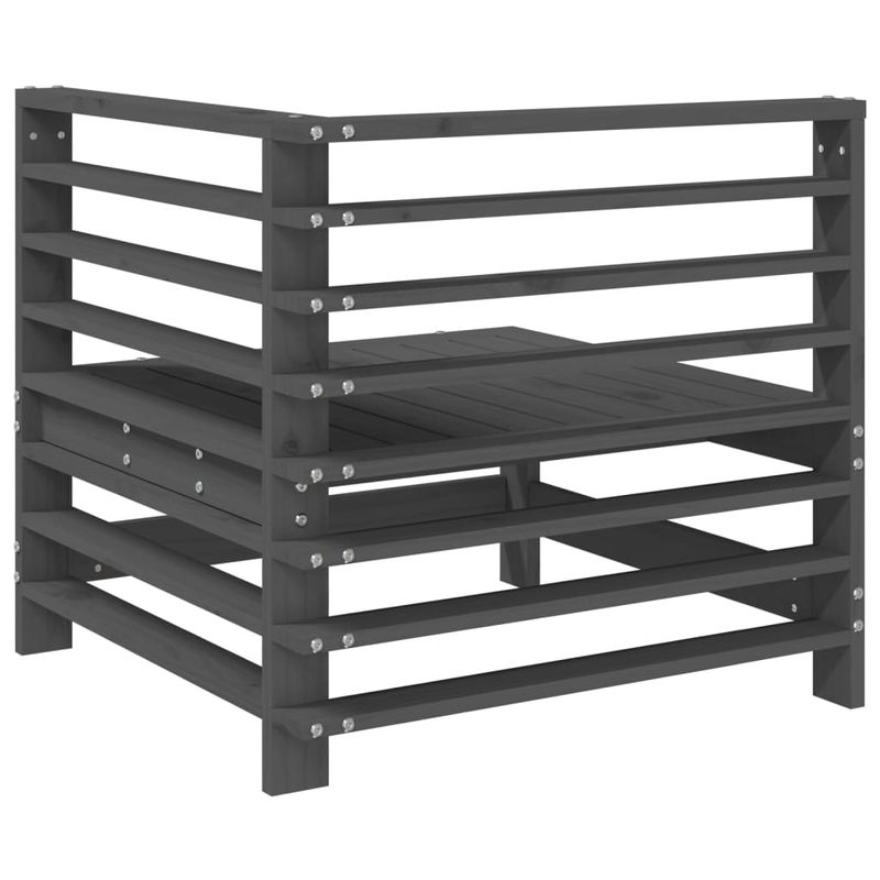 Casa si Gradina - Gradina si terasa - Mobilier exterior - Canapele si fotolii gradina - Canapea de colt de gradina, 2 buc., gri, lemn masiv de pin - Infinity.ro