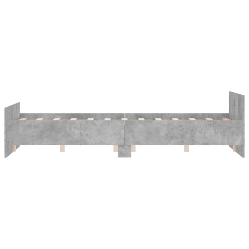 Casa si Gradina - Mobilier - Paturi si accesorii - Paturi - Cadru de pat cu tablie la cap/picioare, gri beton, 135x190 cm - Infinity.ro