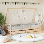 Casa si Gradina - Mobilier - Mobilier copii - Patuturi copii - Cadru pat copii cu sertare, 80x200 cm, lemn masiv de pin - Infinity.ro