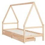 Casa si Gradina - Mobilier - Mobilier copii - Patuturi copii - Cadru pat copii cu sertare, 80x200 cm, lemn masiv de pin - Infinity.ro