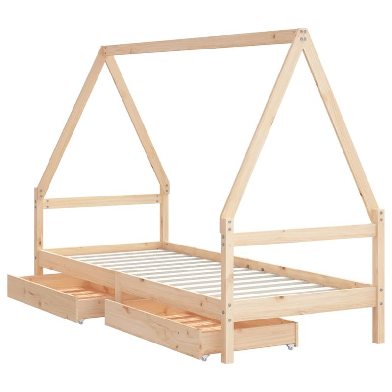 Casa si Gradina - Mobilier - Mobilier copii - Patuturi copii - Cadru pat copii cu sertare, 80x200 cm, lemn masiv de pin - Infinity.ro