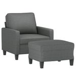 Casa si Gradina - Mobilier - Scaune si fotolii - Fotolii - Fotoliu canapea cu taburet, gri inchis, 60 cm, textil - Infinity.ro