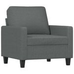 Casa si Gradina - Mobilier - Scaune si fotolii - Fotolii - Fotoliu canapea cu taburet, gri inchis, 60 cm, textil - Infinity.ro