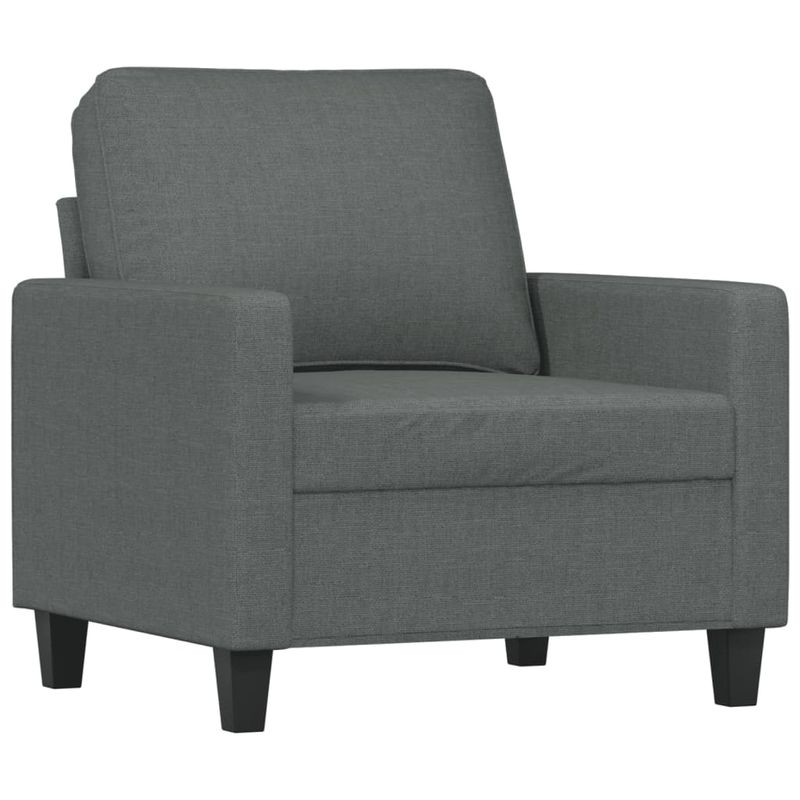 Casa si Gradina - Mobilier - Scaune si fotolii - Fotolii - Fotoliu canapea cu taburet, gri inchis, 60 cm, textil - Infinity.ro