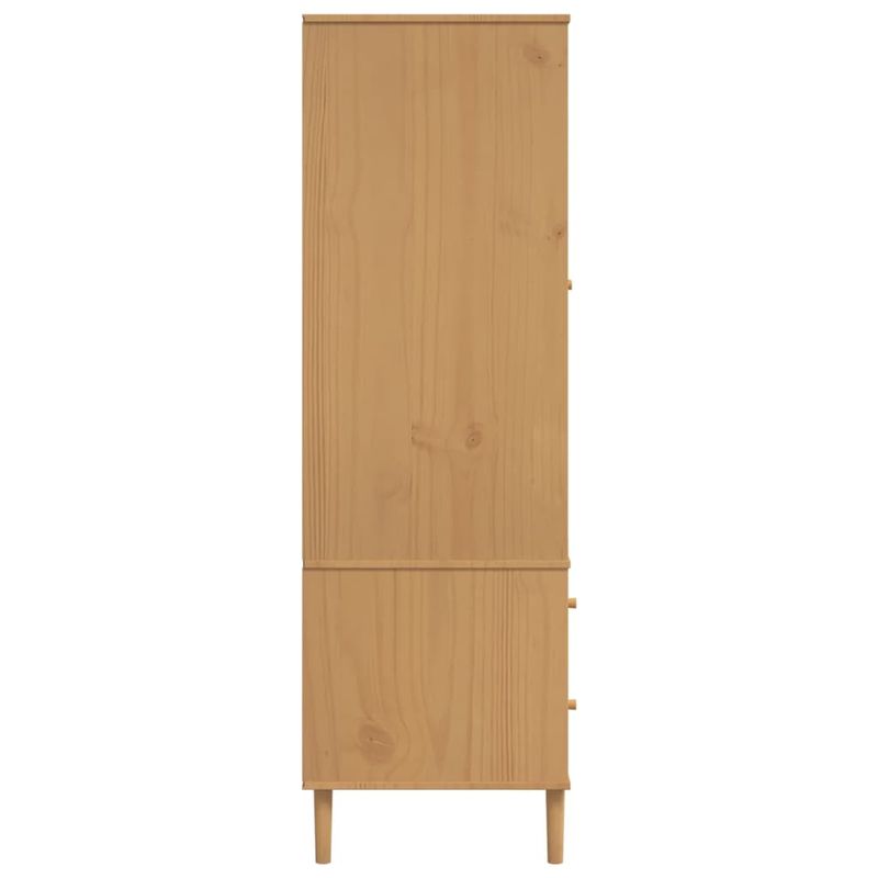 Casa si Gradina - Mobilier - Dulapuri si sifoniere - Sifoniere - Sifonier SENJA, aspect ratan maro, 90x55x175 cm, lemn masiv pin - Infinity.ro