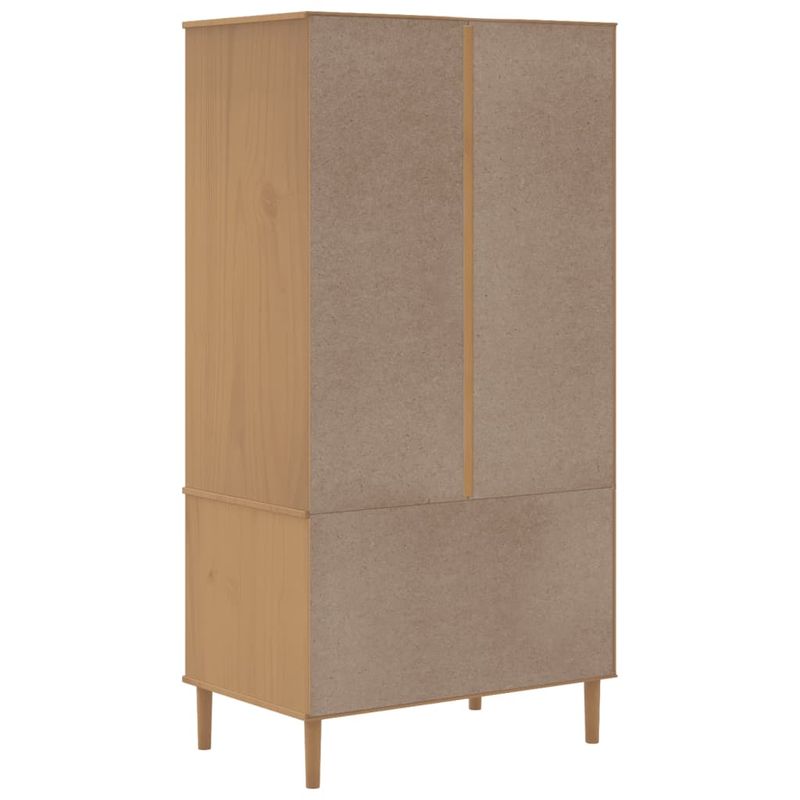 Casa si Gradina - Mobilier - Dulapuri si sifoniere - Sifoniere - Sifonier SENJA, aspect ratan maro, 90x55x175 cm, lemn masiv pin - Infinity.ro