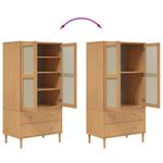 Casa si Gradina - Mobilier - Dulapuri si sifoniere - Sifoniere - Sifonier SENJA, aspect ratan maro, 90x55x175 cm, lemn masiv pin - Infinity.ro