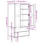 Casa si Gradina - Mobilier - Dulapuri si sifoniere - Sifoniere - Sifonier SENJA, aspect ratan maro, 90x55x175 cm, lemn masiv pin - Infinity.ro