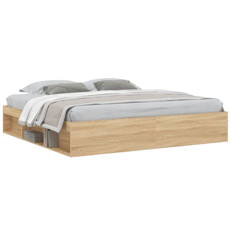 Casa si Gradina - Mobilier - Paturi si accesorii - Paturi - Cadru de pat, stejar sonoma, 200x200 cm - Infinity.ro