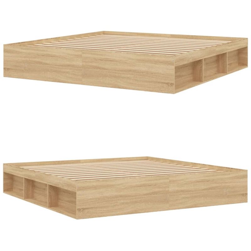 Casa si Gradina - Mobilier - Paturi si accesorii - Paturi - Cadru de pat, stejar sonoma, 200x200 cm - Infinity.ro