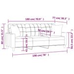 Casa si Gradina - Mobilier - Canapele si coltare - Canapele - Canapea cu 3 locuri cu pernute, negru, 180 cm, piele ecologica - Infinity.ro