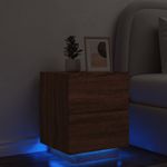 Casa si Gradina - Mobilier - Comode si corpuri - Noptiere - Noptiera cu lumini LED, stejar maro, lemn prelucrat - Infinity.ro