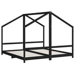 Casa si Gradina - Mobilier - Mobilier copii - Patuturi copii - Cadru de pat pentru copii negru 2x(90x190) cm lemn masiv de pin - Infinity.ro
