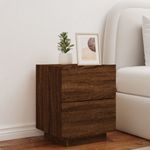 Casa si Gradina - Mobilier - Comode si corpuri - Noptiere - Noptiera cu lumini LED, stejar maro, lemn prelucrat - Infinity.ro
