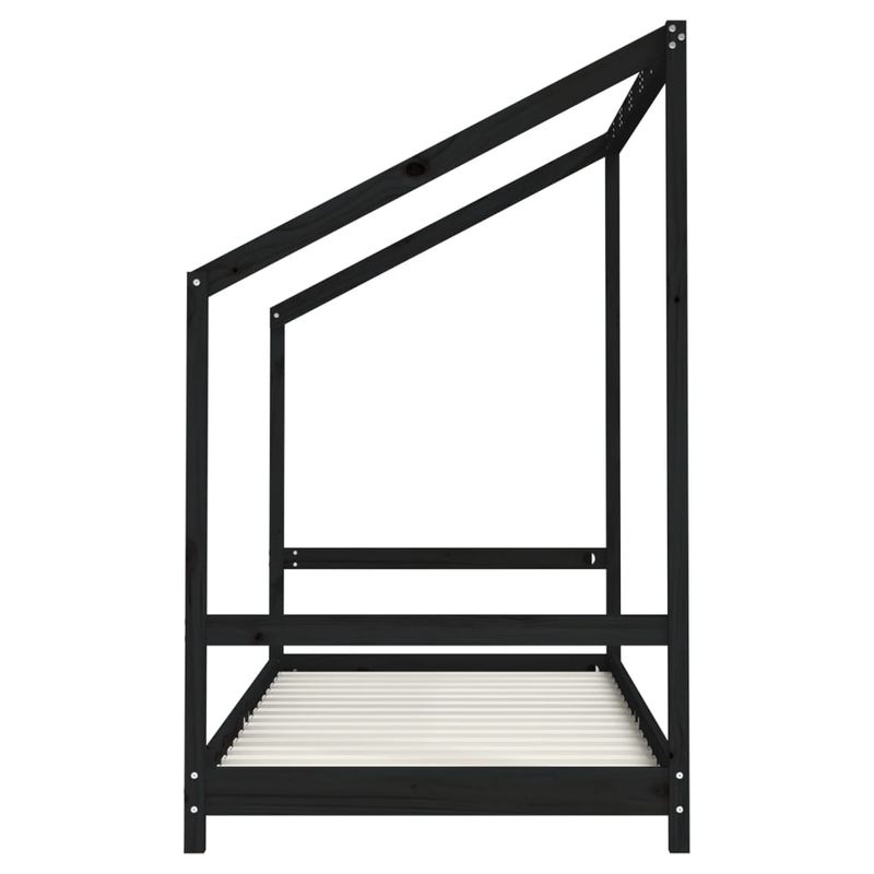 Casa si Gradina - Mobilier - Mobilier copii - Patuturi copii - Cadru de pat pentru copii negru 2x(90x190) cm lemn masiv de pin - Infinity.ro