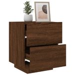 Casa si Gradina - Mobilier - Comode si corpuri - Noptiere - Noptiera cu lumini LED, stejar maro, lemn prelucrat - Infinity.ro