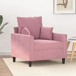 Casa si Gradina - Mobilier - Canapele si coltare - Canapele - Canapea de o persoana, Roz, 60 cm, catifea - Infinity.ro