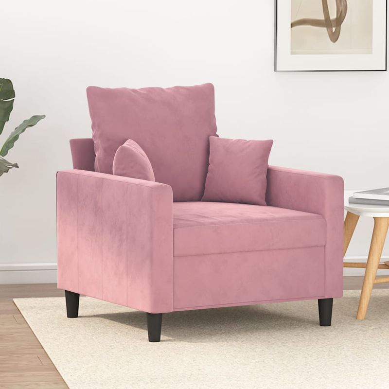 Casa si Gradina - Mobilier - Canapele si coltare - Canapele - Canapea de o persoana, Roz, 60 cm, catifea - Infinity.ro