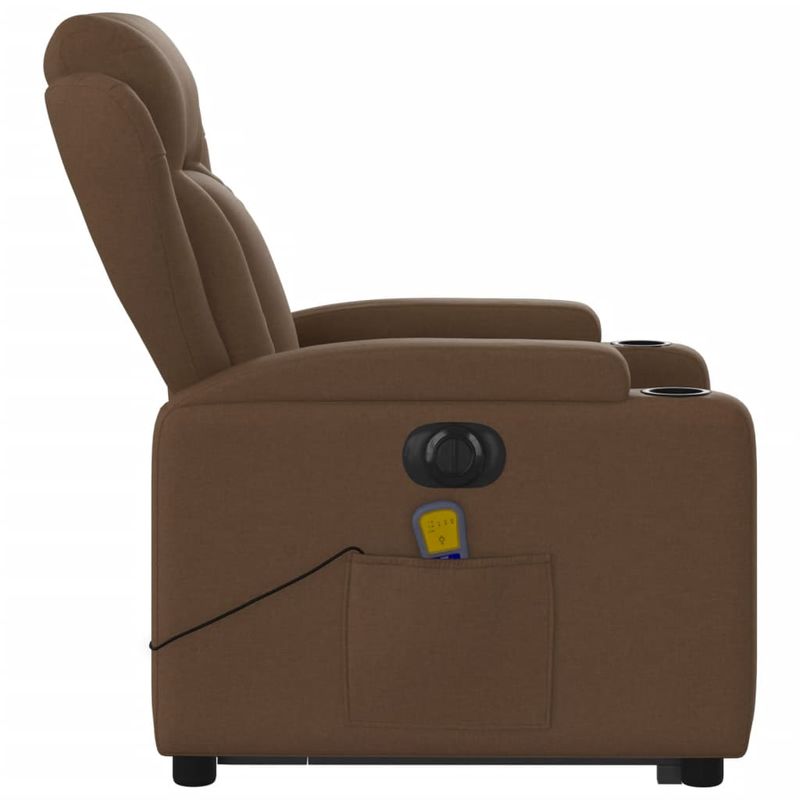 Ingrijire personala si Cosmetice - Sanatate si wellness - Articole wellness - Fotolii de masaj - Fotoliu electric de masaj rabatabil cu ridicare, maro, textil - Infinity.ro