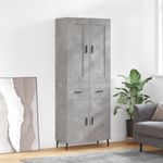Casa si Gradina - Mobilier - Comode si corpuri - Corpuri bucatarie - Dulap inalt, gri beton, 69,5x34x180, lemn compozit - Infinity.ro