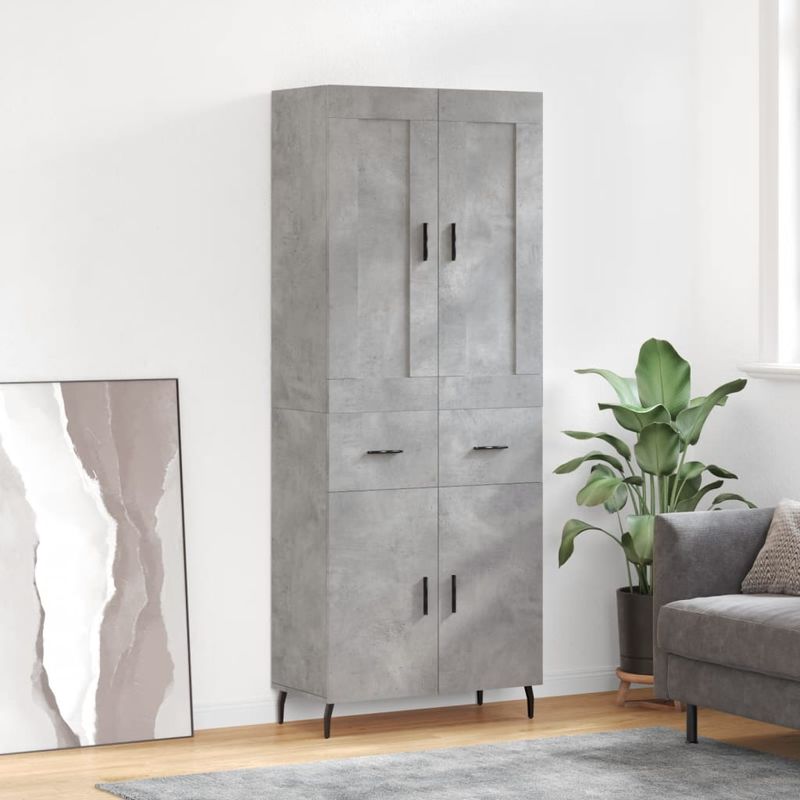 Casa si Gradina - Mobilier - Comode si corpuri - Corpuri bucatarie - Dulap inalt, gri beton, 69,5x34x180, lemn compozit - Infinity.ro