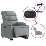 Casa si Gradina - Mobilier - Scaune si fotolii - Fotolii - Fotoliu electric rabatabil cu ridicare, gri deschis, textil - Infinity.ro