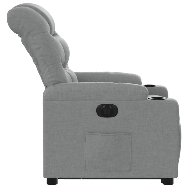 Casa si Gradina - Mobilier - Scaune si fotolii - Fotolii - Fotoliu electric rabatabil cu ridicare, gri deschis, textil - Infinity.ro