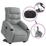 Casa si Gradina - Mobilier - Scaune si fotolii - Fotolii - Fotoliu electric rabatabil cu ridicare, gri deschis, textil - Infinity.ro
