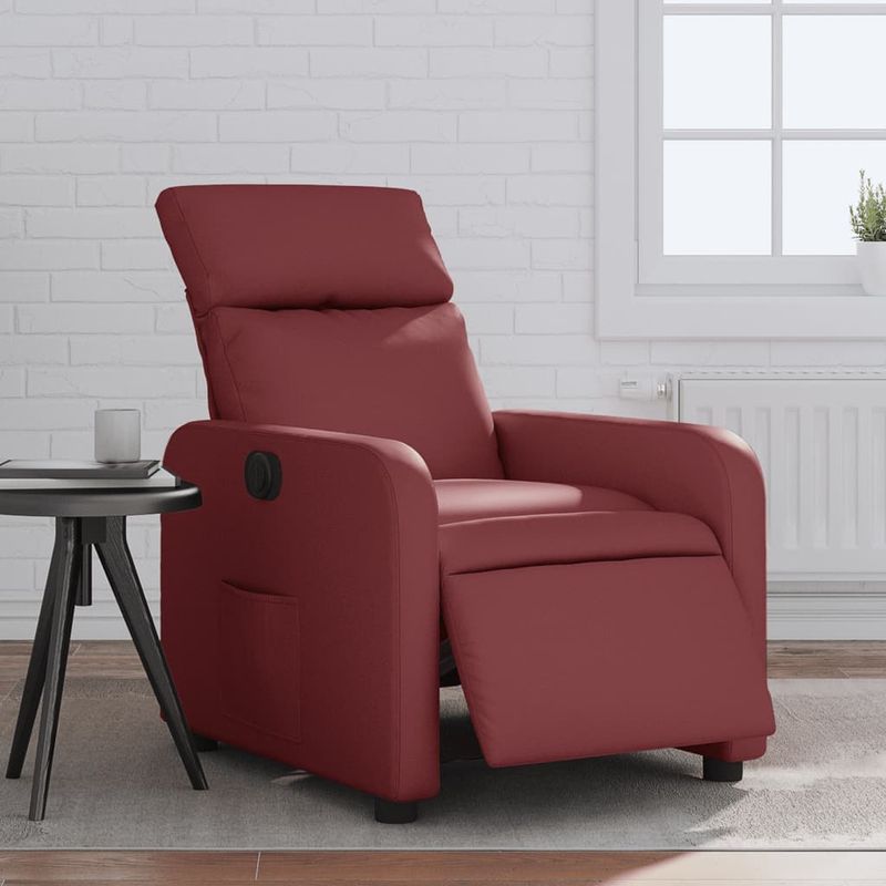 Casa si Gradina - Mobilier - Scaune si fotolii - Fotolii - Fotoliu rabatabil electric, rosu vin, piele ecologica - Infinity.ro